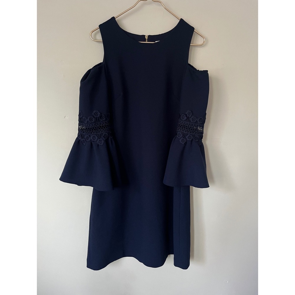 Eliza J Navy midi Dress Womens 12 casual party neutral